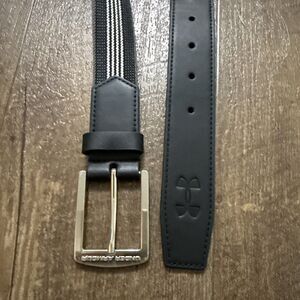 Under Armour Golf Belt Black Blue Mens One Size Up To 36" Stretch 1 1/4"